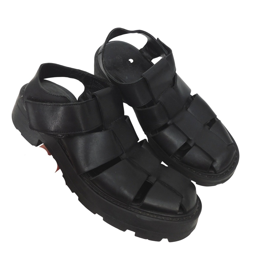 Vagabond Shoemakers Cosmo 2.0 Black Leather Chunky Fisherman Sandals Womens 38
